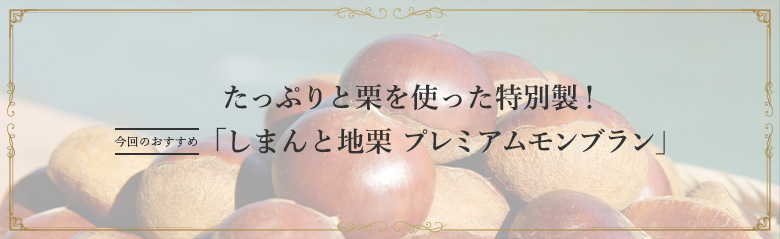 たっぷりと栗を使った特別製！ 今回のおすすめ「しまんと地栗 プレミアムモンブラン」