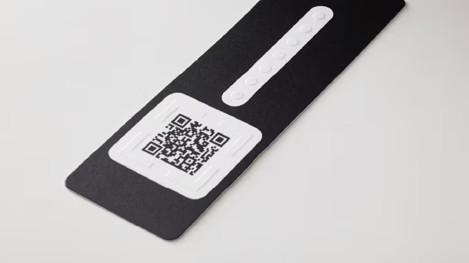 二次元コード付きの商品タグ画像