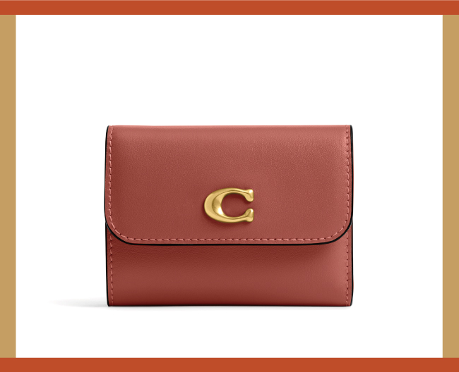 コーチ エッセンシャル カード ホルダー ウォレット ブラス／ダーク ピーチ