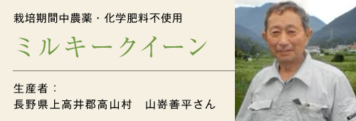 ミルキークイーン生産者山嵜善平さん