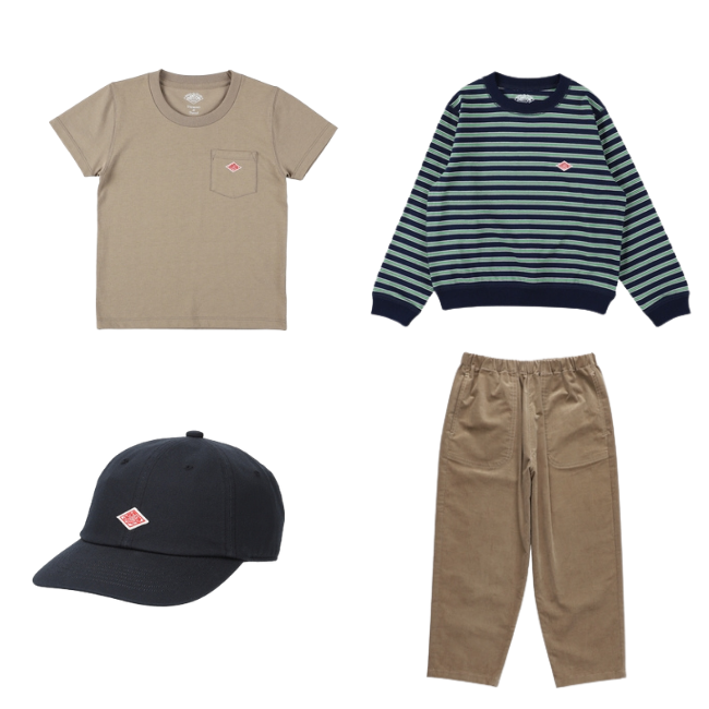 ダントンのＴシャツ、スウェットＴシャツ、パンツ、キャップ