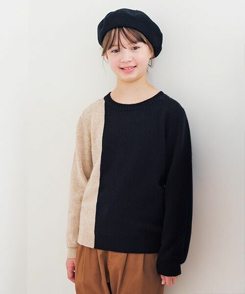 バイカラープルオーバーモデル着用