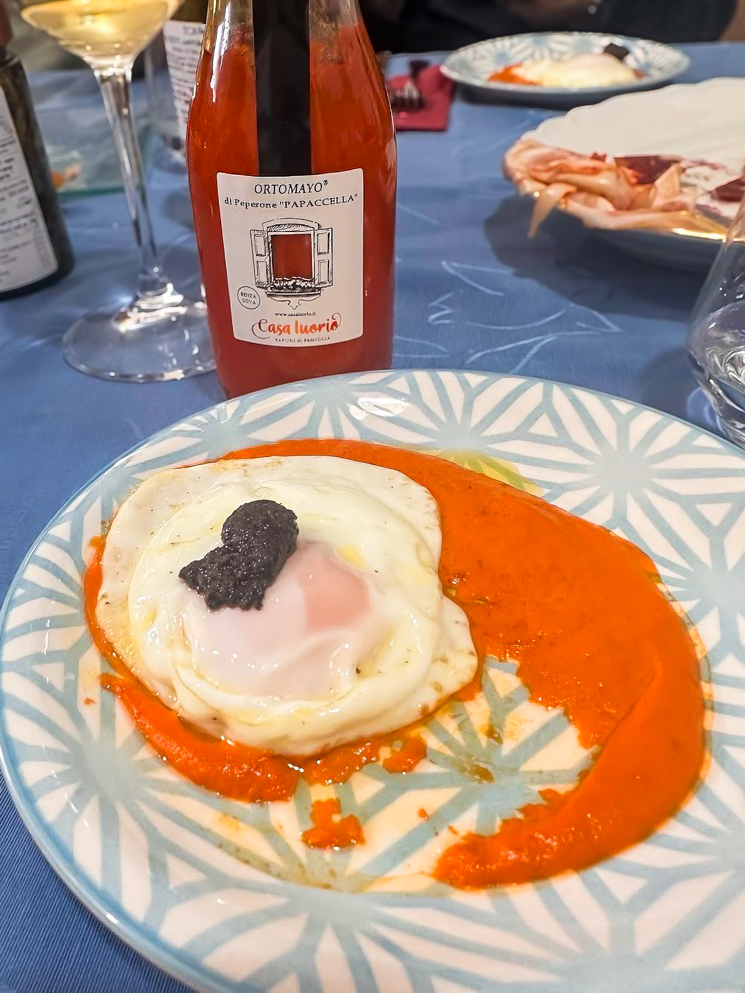 パプリカクリームと目玉焼き