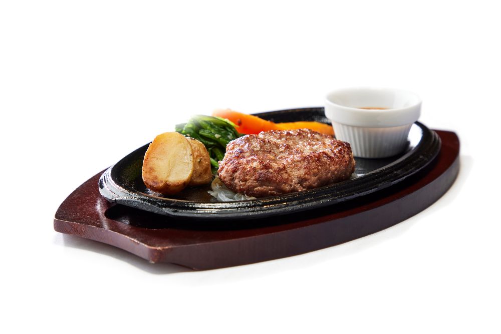 看板メニューのハンバーグ