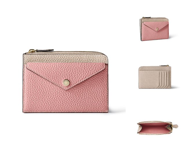 ボナベンチュラ　エンベロープミニジップウォレット シュリンクレザー