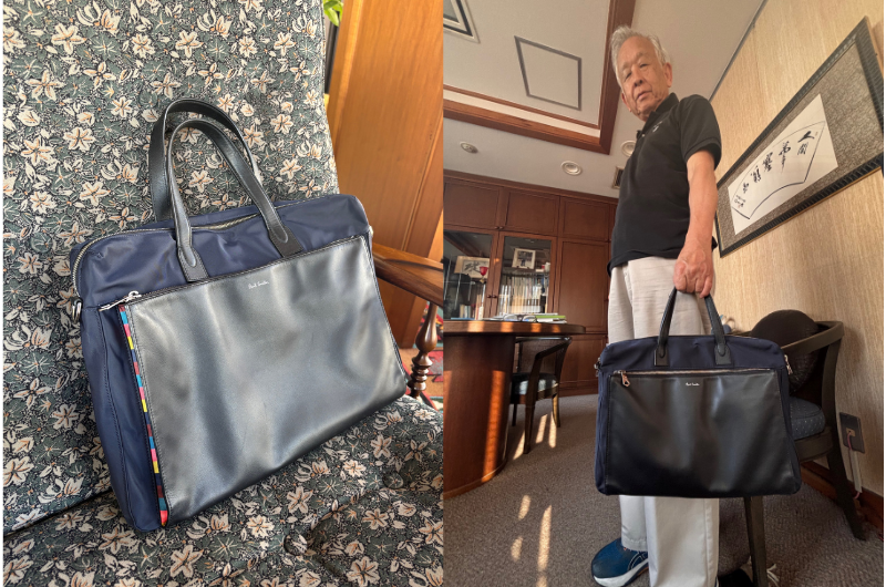 ポールスミスのボストンバッグを持つ石戸さん