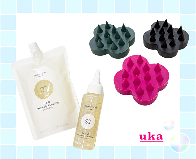 ［ウカ］スカルプブラシ ケンザン、ウカ イズ スカルプクレンジング ディープ&ライト