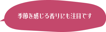 季節を感じる香りにも注目です