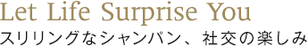 Let Life Surprise You スリリングなシャンパン、社交の楽しみ