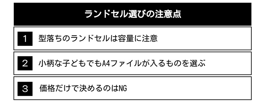 ランドセル選びの注意点