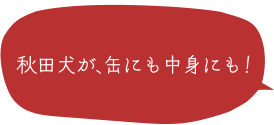 秋田犬が、缶にも中身にも！