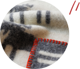 KLIPPAN（クリッパン）ウールハーフブランケット ムース グレー（ステッチあり）