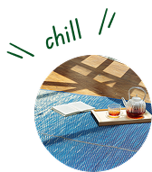 ＜萩原＞国産い草ラグ 凪ブルー chill