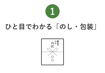 1:ひと目でわかる「のし・包装」
