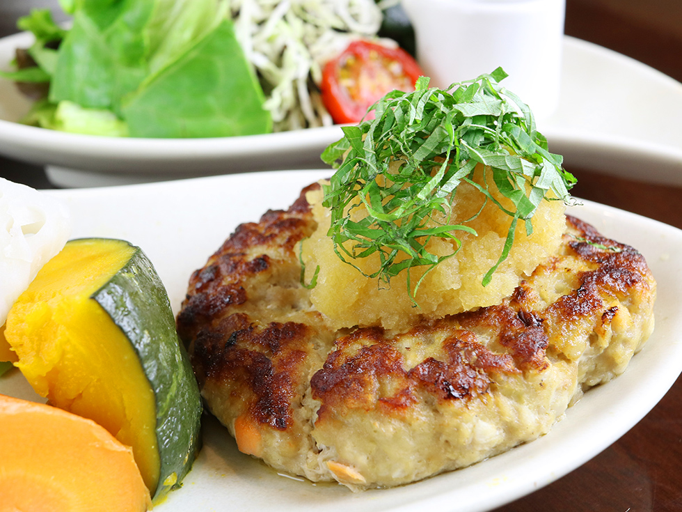 和風蓮根ハンバーグ定食 おろしポン酢