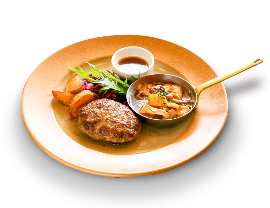野菜を食べるハンバーグ屋さん。