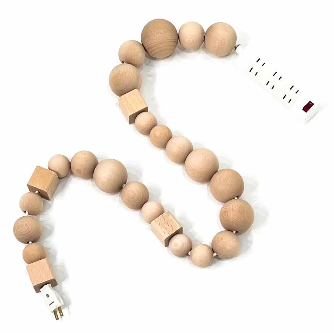 ウッドパーツを連ねた延長コード BLESS CABLE JEWELRY