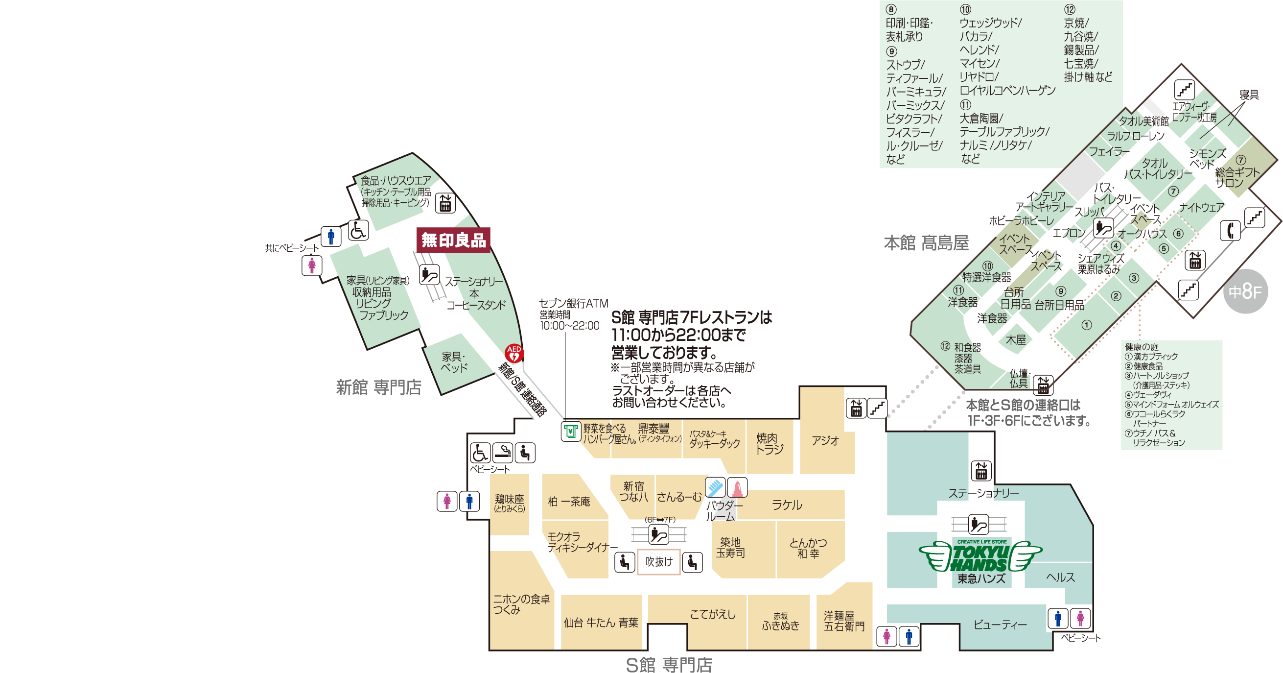 フロアガイド S館 専門店 7f 柏高島屋ステーションモール