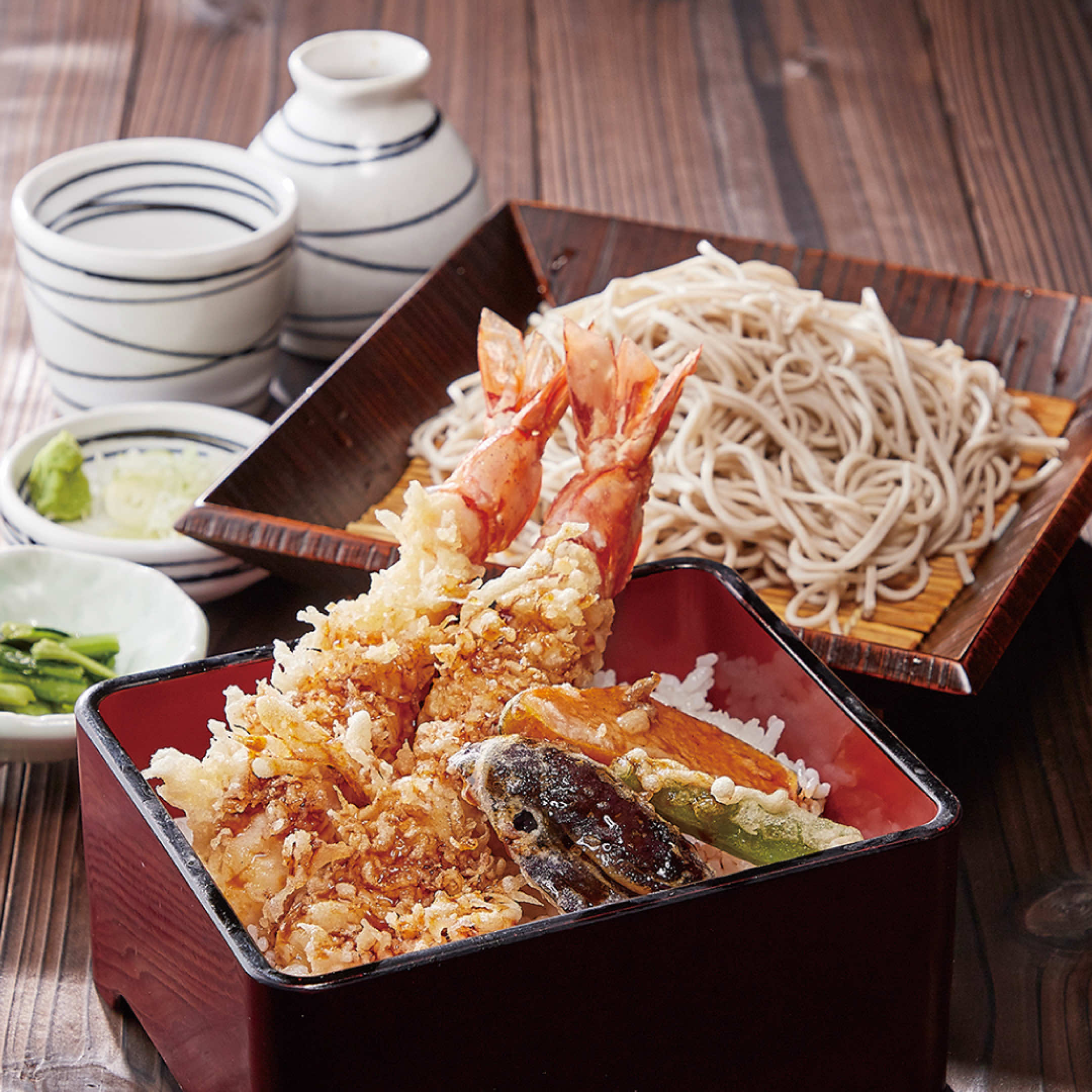 大海老天重そばセット