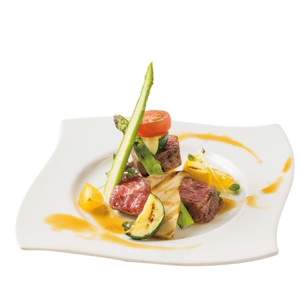 鳥かく 夏野菜和牛タタキ画像