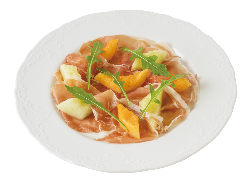 アルポルトカフェ いばらきメロンとスペイン産生ハム・ハモンセラーノ画像