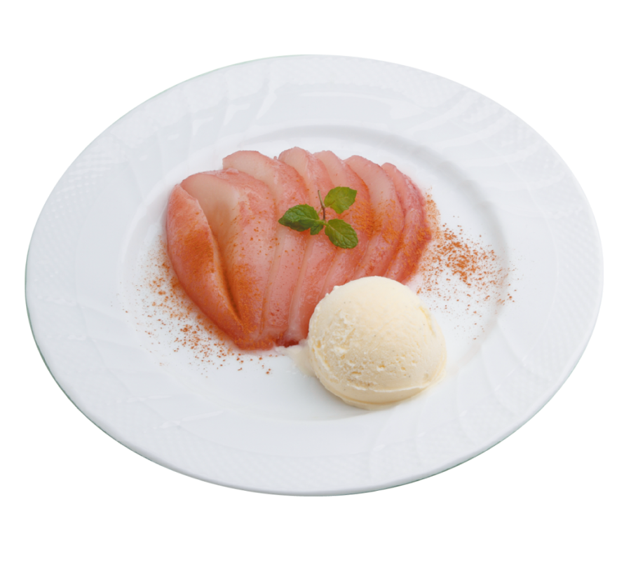 エヌツー ブランチ クラブ ゼネラル・レクラークの赤ワインコンポートN2バニラジェラート添え画像