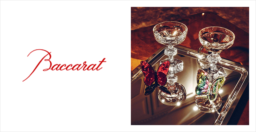 [未使用]Baccarat/バカラ　クリスタネックレス　葡萄　ペールバイオレット