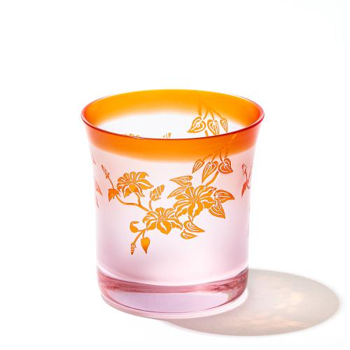 彫刻夢柄子 鉄線紋 オールドグラス(PR)