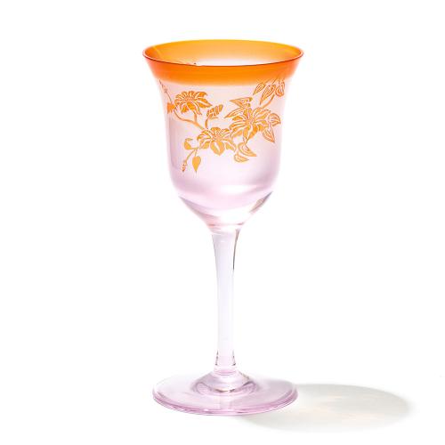 彫刻夢柄子　鉄線紋　ワイングラス（PR）