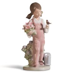 小鳥と話す少女