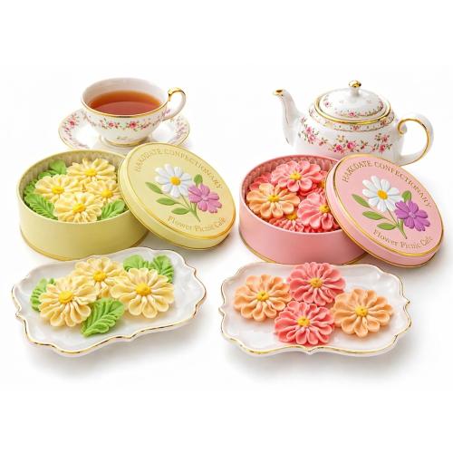 お花のぼうろ（いちご餡・栗餡）2缶セット