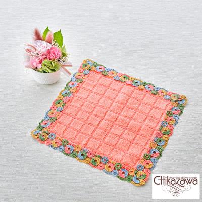 【母の日】プリザーブドフラワー「ラパンピンク」＆＜近沢レース店＞タオルハンカチ「ドーナツ　ピンク」