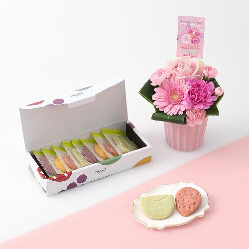 【母の日】アレンジ＆新宿高野果実サブレ8枚入