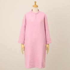 マシュマロガーゼシンプルワンピース　ピンク（S→L）