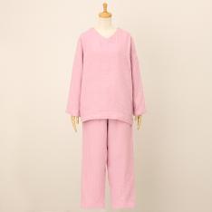 マシュマロガーゼシンプルパジャマ　ピンク（S→M）