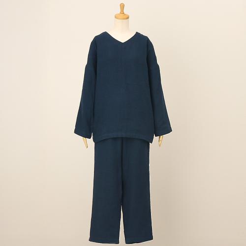 マシュマロガーゼシンプルパジャマ ネイビー（S→M）