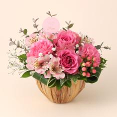 【母の日】生花アレンジ　ピンク