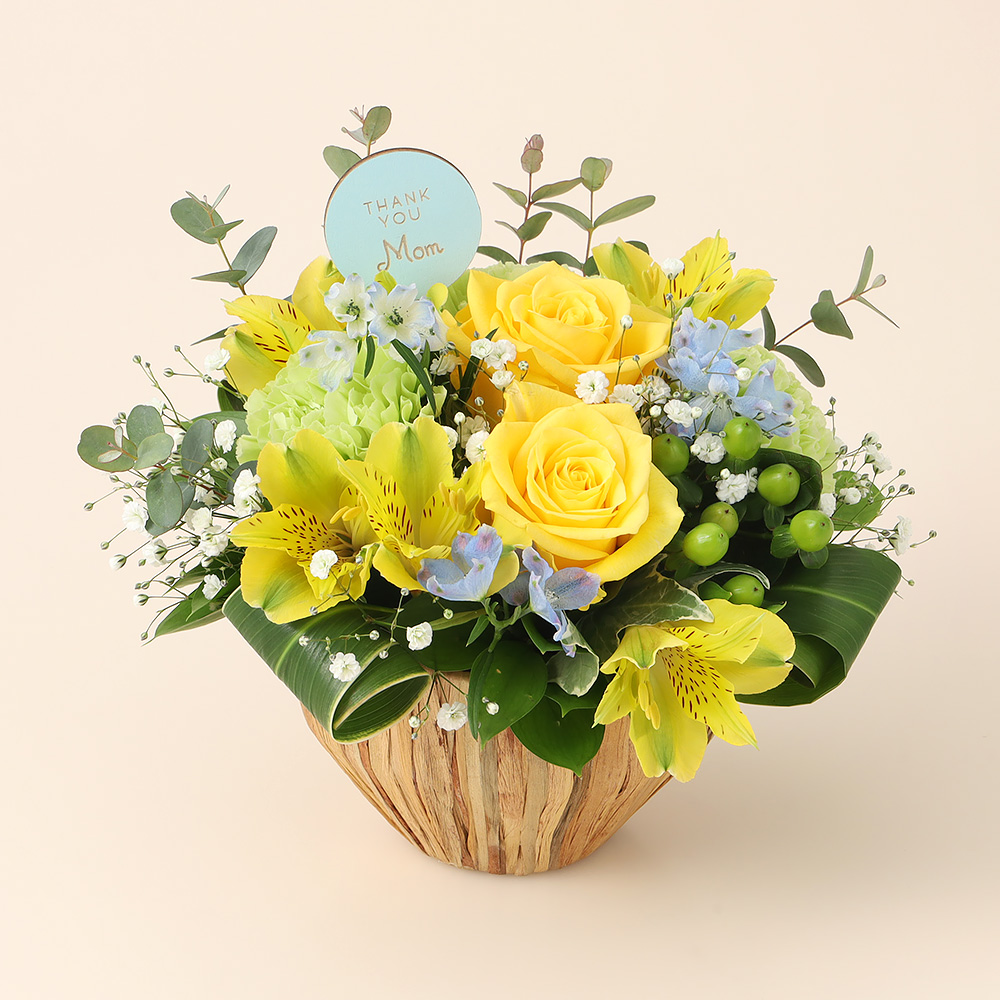【母の日】生花アレンジ　イエロー