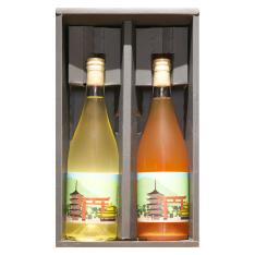 <京都ワイナリー四条河原町醸造>甲州 白&オレンジセット(化粧箱付)