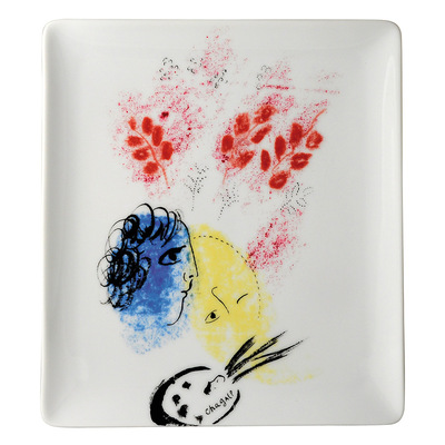 ベルナルド　bernardaud マルク　シャガール　スクエアプレート　美品 ベルナルド bernardaud マルク シャガール スクエアプレート 美