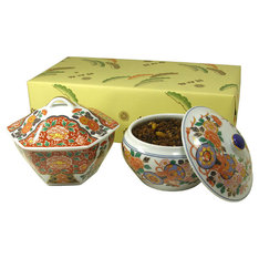 有田焼容器入「金彩鼓・赤濃古伊万里紋」