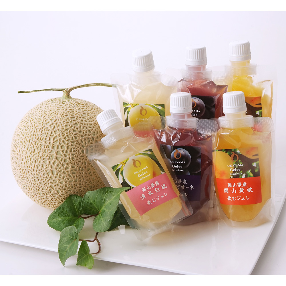 【母の日】マスクメロン＆飲むジュレ詰合せ（母の日専用掛け紙付き）