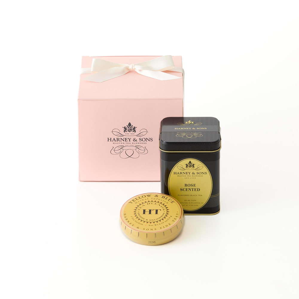 【母の日】ローズ・センティドとイエロー＆ブルー優雅な花香る紅茶セット