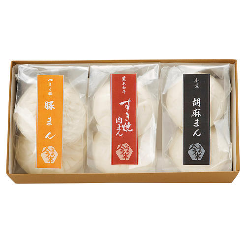 すき焼き肉まん・豚まん・胡麻まん(各2個入)