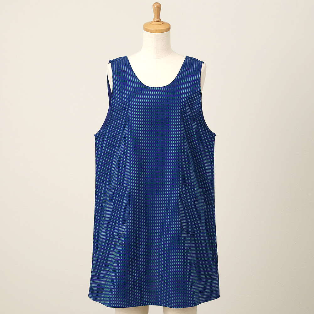 【母の日】エプロン シビラ ドットドビー（ネイビー／ブラック）