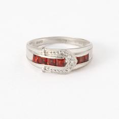ガーネットベルトデザインリング