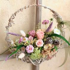 【母の日】森の中のバスケット～lavender　Pink～