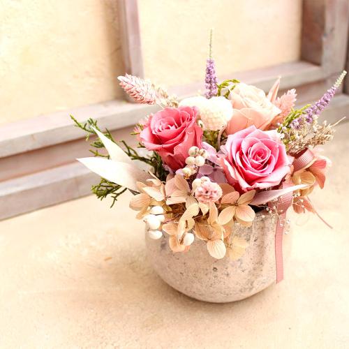 【母の日】シャビーローズの大人ピンクアレンジ