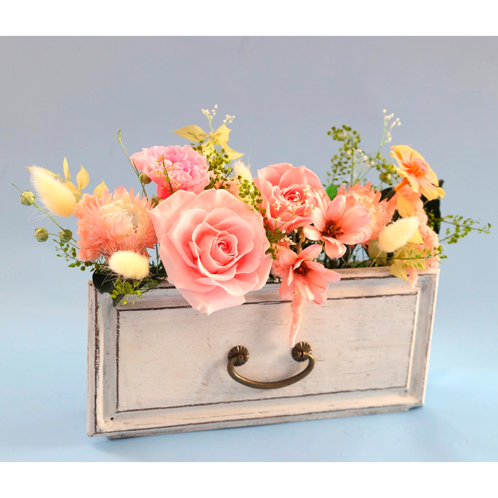 【母の日】＜デコラシオン・ド・フルール＞ナチュラル・ティロワール（ドライ＆プリザーブドアレンジ）