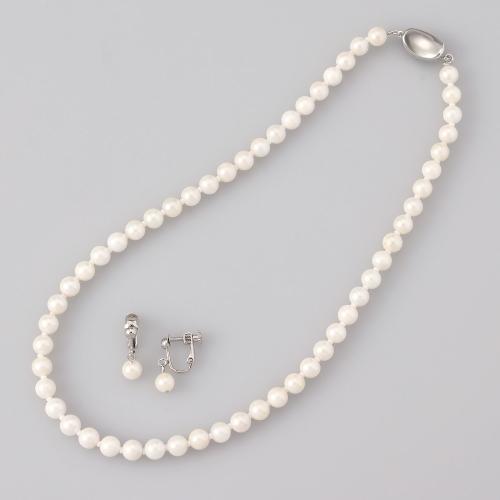 6．5mmアコヤ真珠ネックレス＆イヤリング